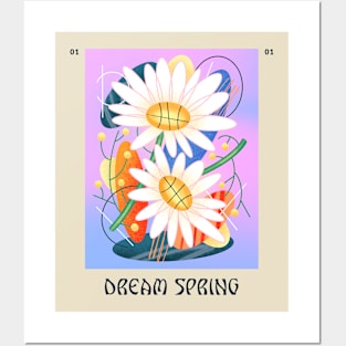 abstract surrealistic flower art Posters and Art